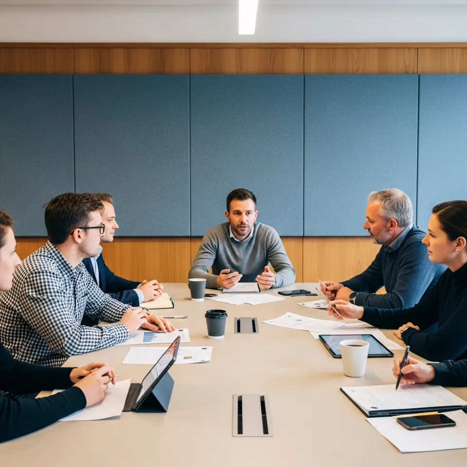 평가회의 중 스타트업 팀