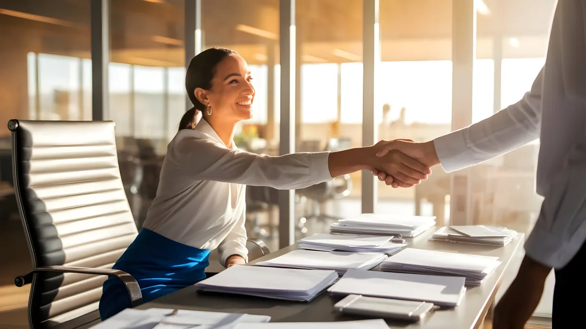 비즈니스 파트너십 체결 장면